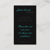 Blauwgroen Visitekaartje Turquoise Zebra Print Pat (Achterkant)