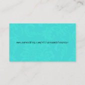 Blauwgroen Visitekaartje van Damask Wedding-websit Informatiekaartje (Achterkant)