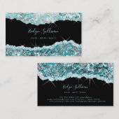 Blauwgroen visitekaartje van giststof (Voorkant / Achterkant)