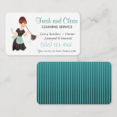 Blauwgroen Visitekaartje voor schoningsservice in  (Voorkant / Achterkant)