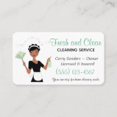 Blauwgroen Visitekaartje voor schoningsservice in  (Voorkant)