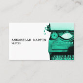 Blauwgroen Visitekaartje voor schrijfmachines (Voorkant)