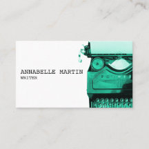  Blauwgroen Visitekaartje voor schrijfmachines