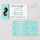 Blauwgroen Visitekaartjes van de zeepaardtropische (Voorkant / Achterkant)