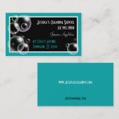 Blauwgroen Visitekaartjes voor het reinigen van bu (Voorkant / Achterkant)