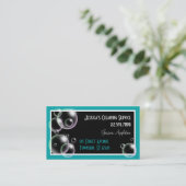 Blauwgroen Visitekaartjes voor het reinigen van bu (Staand voorkant)