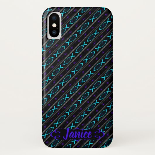 blauwgroen vispatroon Case-Mate iPhone case (Achterkant)