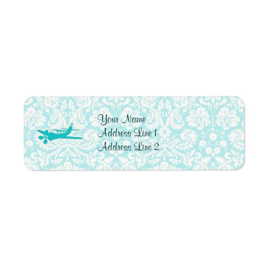 Blauwgroen vlak etiket (Voorkant)