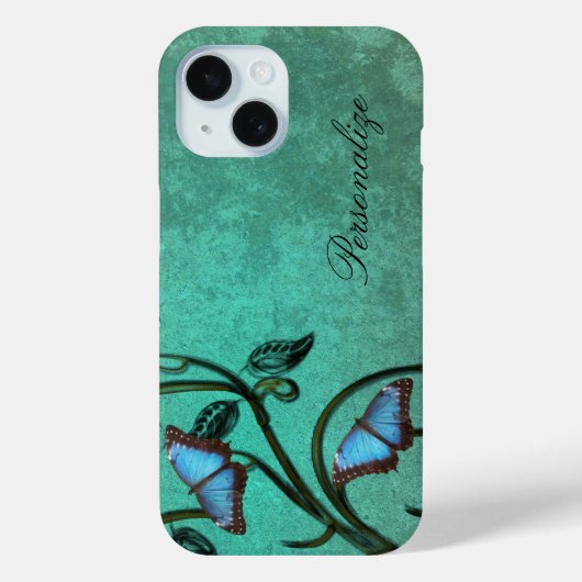 Blauwgroen vlinder Case-Mate iPhone case (Achterkant)