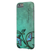Blauwgroen vlinder Case-Mate iPhone case (Achterkant Links)