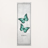 Blauwgroen vlinder Floral Yoga Mat (Voorkant)