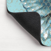 Blauwgroen vlinder in het ontwerp van de kettingko muismat (Hoek)