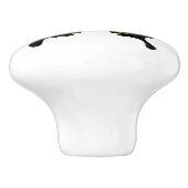 Blauwgroen vlinder keramische knop (Zijkant)