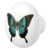 Blauwgroen vlinder keramische knop (Rechts)