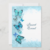 Blauwgroen vlinder van aqua blue waterverf kaart (Voorkant)