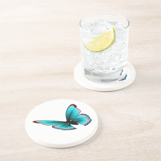 Blauwgroen vlinder zandsteen onderzetter (Zijkant)