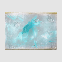 Blauwgroen vlinderbloem Zilver  Antiek Tissuepapier