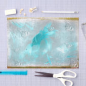 Blauwgroen vlinderbloem Zilver  Antiek Tissuepapier (Craft)