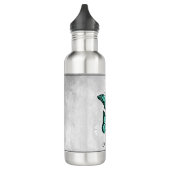 Blauwgroen vlinderbloemigen op maat waterfles  (Links)