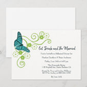 Blauwgroen vlinderbloemigen repetitie binnenste ui kaart (Voorkant / Achterkant)