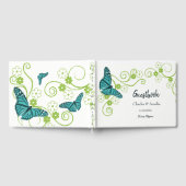 Blauwgroen vlinderdag voor gevierde vlinder gastenboek (Volledig)