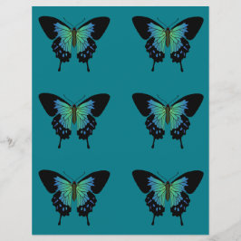 Blauwgroen vlinderlijk papier