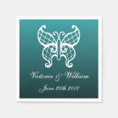 Blauwgroen vlinderluiers servetten (Voorkant)