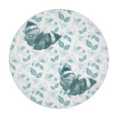 Blauwgroen Vlinders Snijplank (Voorkant)