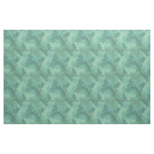 Blauwgroen vlinders stof (Yard (91,4 cm))