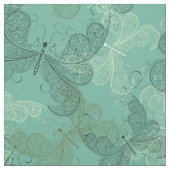Blauwgroen vlinders stof (Swatch)