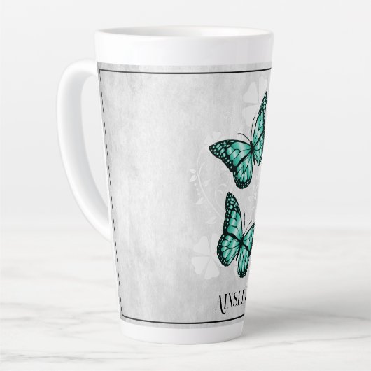 Blauwgroen vlindervlinder - Aangepaste Mok (Linkerhoek)