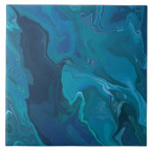 Blauwgroen vloeistofgradiënt voor kustblauwe zee, tegeltje (Voorkant)