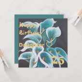 Blauwgroen Vloerverf Aangepaste dochter Birthday Kaart (Voorkant / Achterkant in situ)