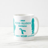 Blauwgroen voedingsmiddelenbewaking Silhouette Koffiemok (Voorkant rechts)