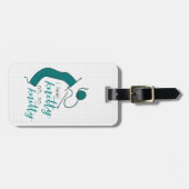 Blauwgroen voel ik me goed. bagagelabel (Voorkant horizontaal)