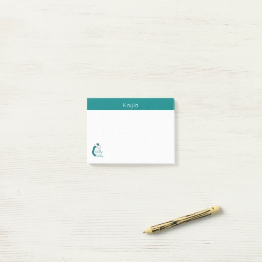 Blauwgroen voel ik me goed. post-it® notes (Op bureau)