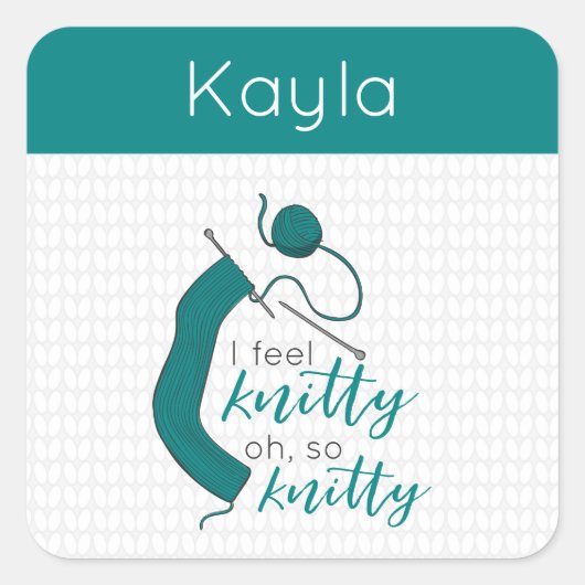 Blauwgroen voel ik me goed. vierkante sticker (Voorkant)