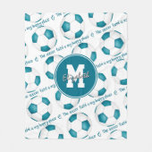 blauwgroen voetbal is mijn gelukkige plek fleece deken (Voorkant)