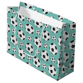 Blauwgroen Voetbal Pattern Green Blue Birthday Spo Groot Cadeauzakje