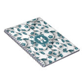 blauwgroen voetballen patroon kinder sporten notitieboek (Rechterzijde)