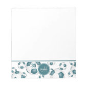 Blauwgroen voetballen Patroon Sport Accentent Notitieblok (Voorkant)