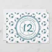 blauwgroen voetballen patroonverjaarfeest kaart (Achterkant)