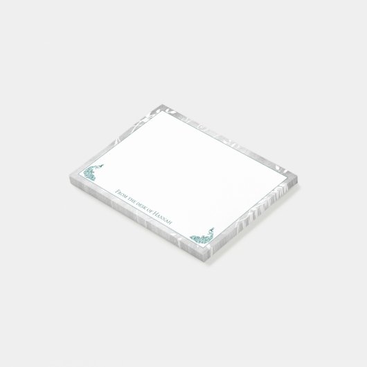 Blauwgroen voetnoten post-it® notes (Schuin)