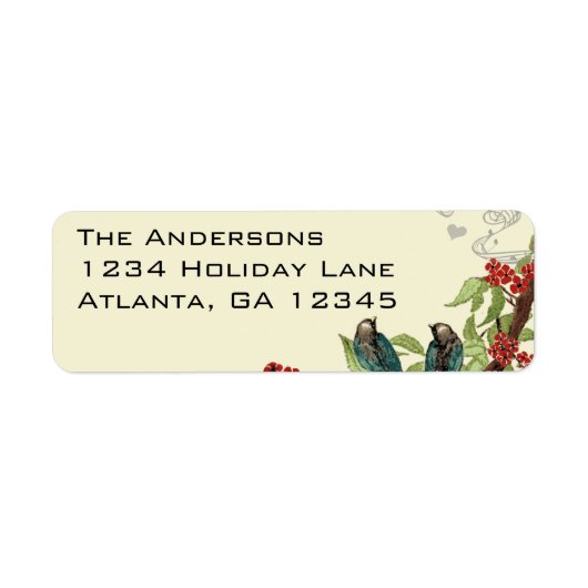 Blauwgroen vogelmerk Drijfmerk Etiket (Voorkant)