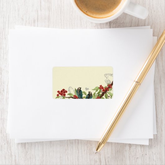  Blauwgroen vogelmerk Drijfmerk Etiket (Insitu)