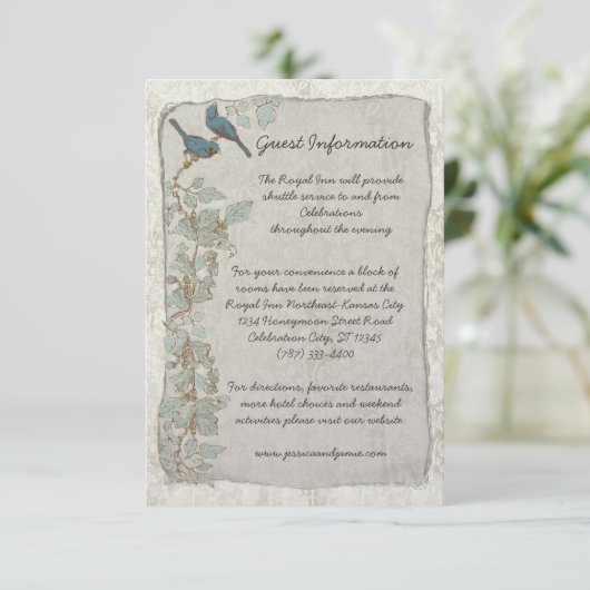 Blauwgroen vogelpest - Kaart voor informatie over (Staand voorkant)