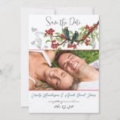 Blauwgroen  vogelpest Weduwen sparen de datum Kaart (Voorkant)