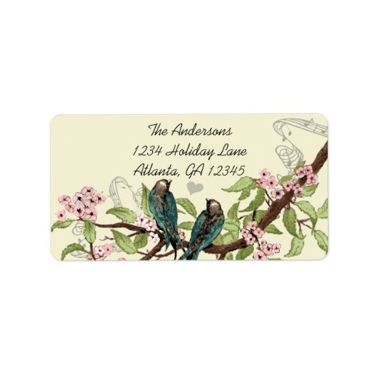  Blauwgroen vogelplukkerlabel Etiket (Voorkant)