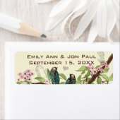  Blauwgroen vogelplukkerlabel Etiket (Insitu)