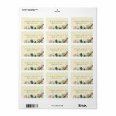 Blauwgroen vogelroze bloeiende tak Etiket (Full Sheet)